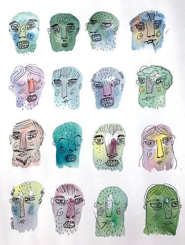 Print of Abstract People Paintings by Marcin Waska