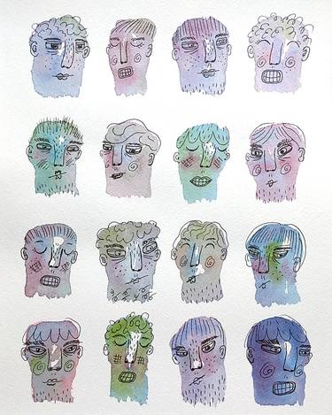 Original Abstract People Paintings by Marcin Waska