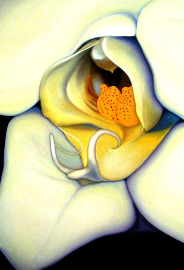 Orchid Mouth, Large Flower Oil Painting by Anni Adkins thumb
