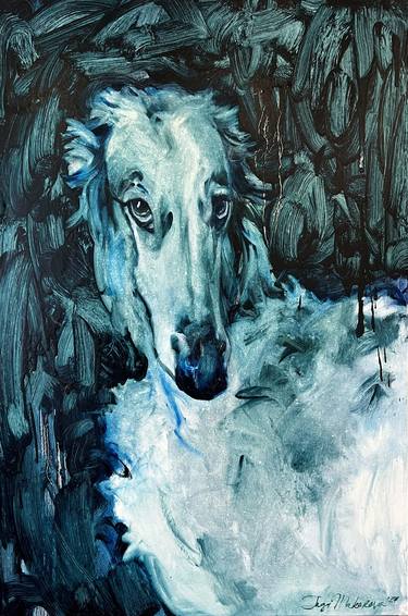 Original Contemporary Dogs Paintings by Inga Makarova