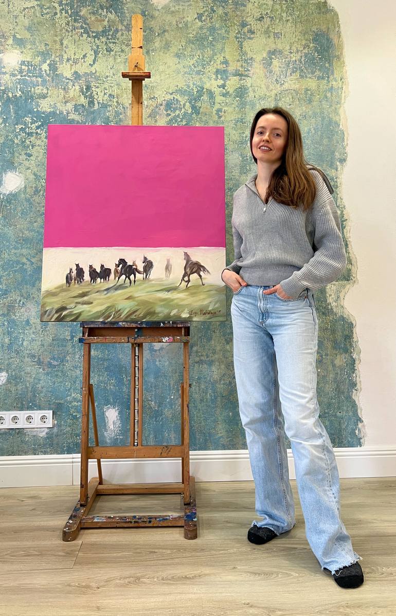 Original Surrealism Horse Painting by Inga Makarova