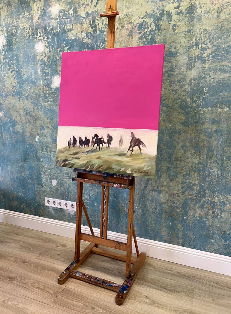 Original Surrealism Horse Painting by Inga Makarova