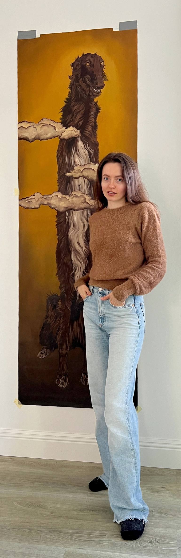 Original Surrealism Dogs Painting by Inga Makarova