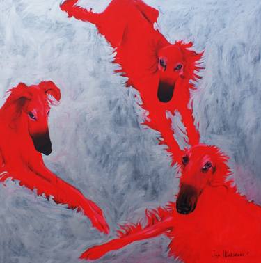 Print of Dogs Paintings by Inga Makarova