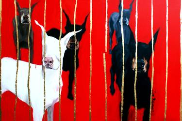 Print of Pop Art Dogs Paintings by Inga Makarova