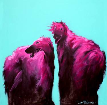 Print of Dogs Paintings by Inga Makarova