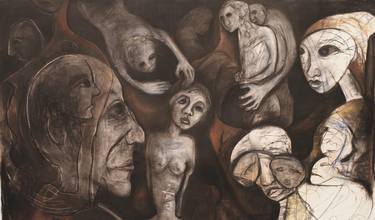Original Abstract Classical Mythology Drawings by Suzanna Reynolds