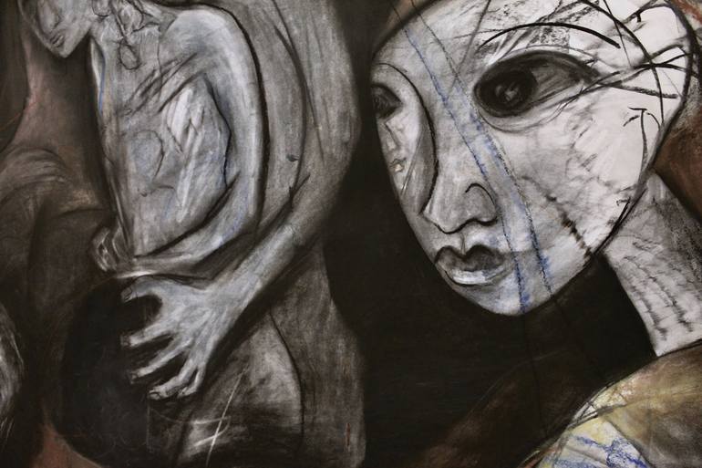 Original Abstract Classical Mythology Drawing by Suzanna Reynolds