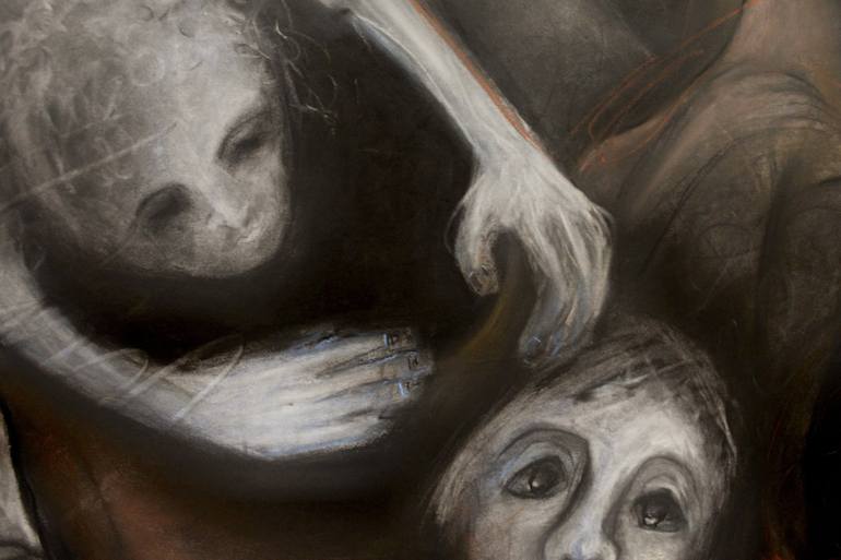 Original Abstract Classical Mythology Drawing by Suzanna Reynolds