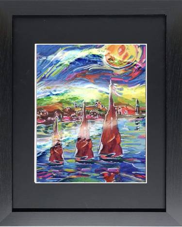 Original Sailboat Drawings by Trisha RS