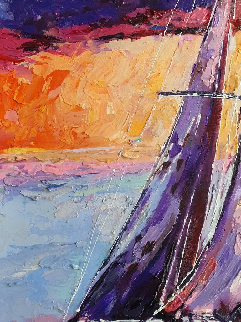 Original Sailboat Painting by Trisha RS