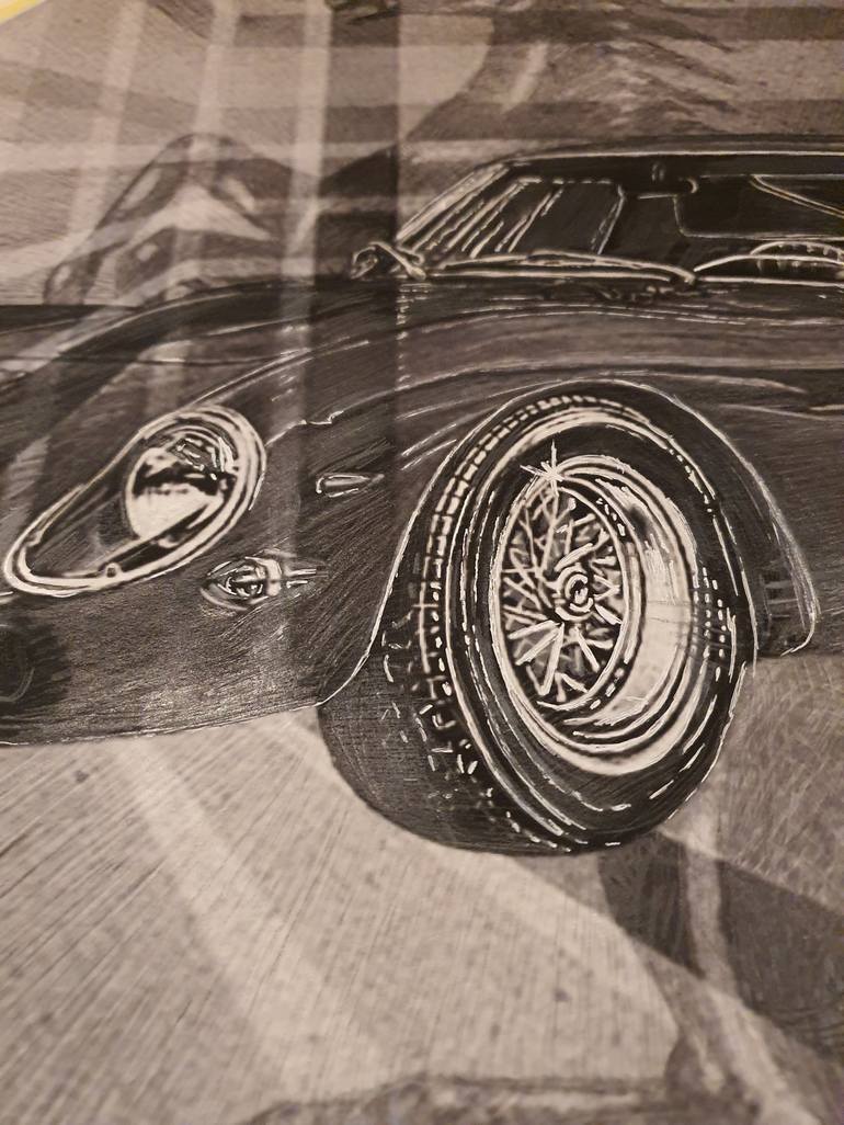 Original Contemporary Car Drawing by Trisha RS