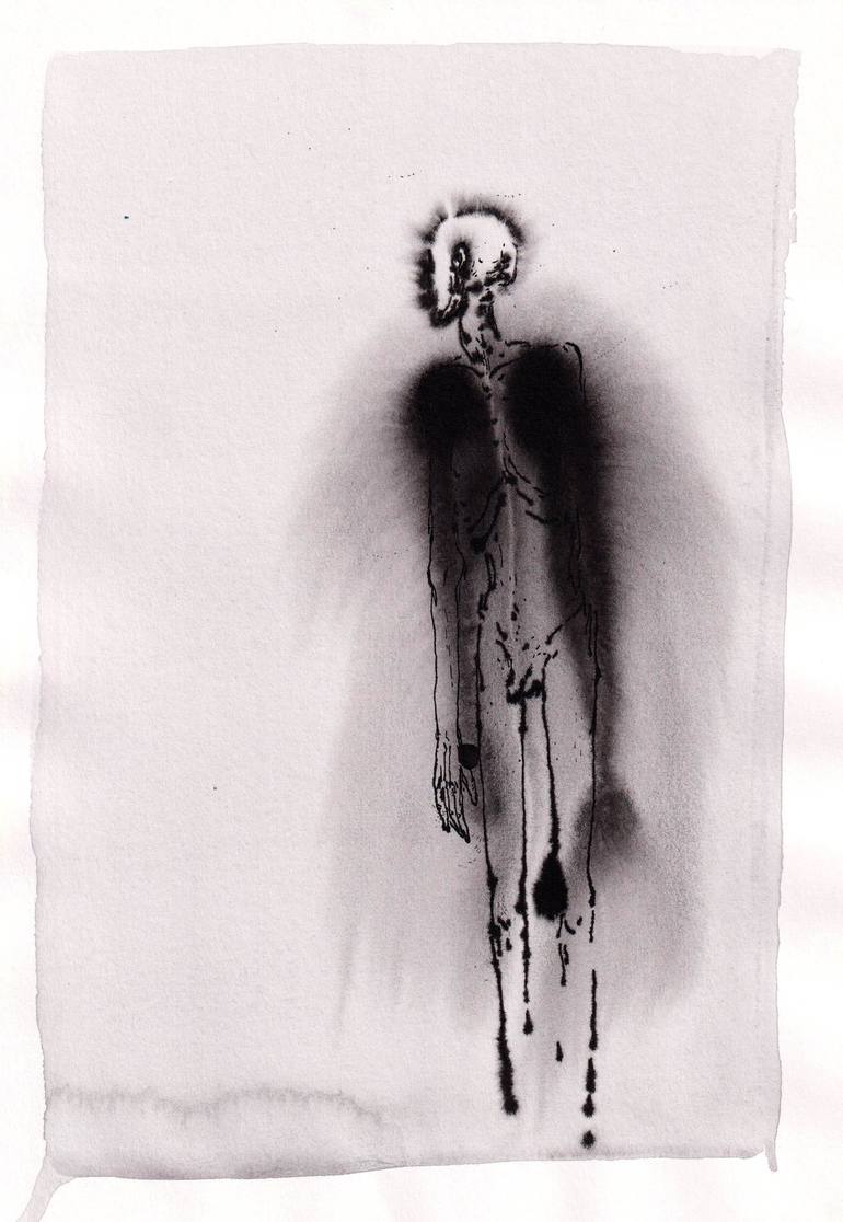 Original Black & White Body Drawing by Aleksandra Slepchuk
