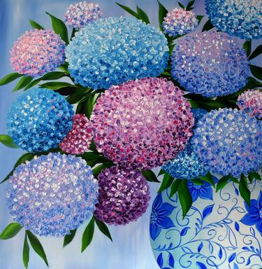 Hydrangea bouquet - textured painting thumb