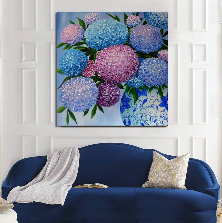 Original Abstract Botanic Painting by Eva Pearl