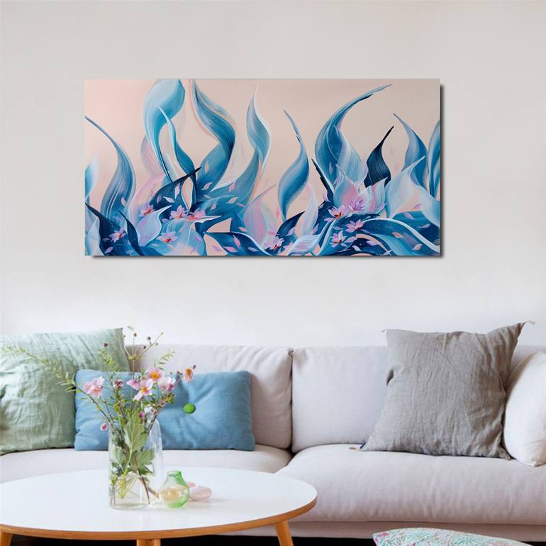 Original Abstract Botanic Painting by Eva Pearl