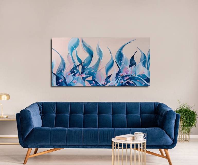 Original Abstract Botanic Painting by Eva Pearl