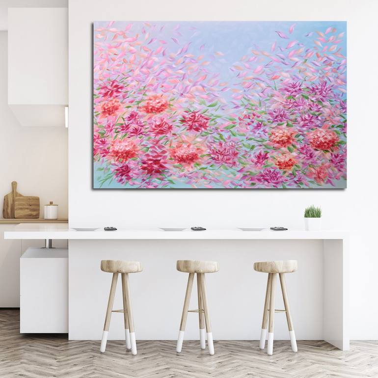 Original Abstract Floral Painting by Eva Pearl