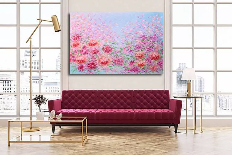 Original Abstract Floral Painting by Eva Pearl