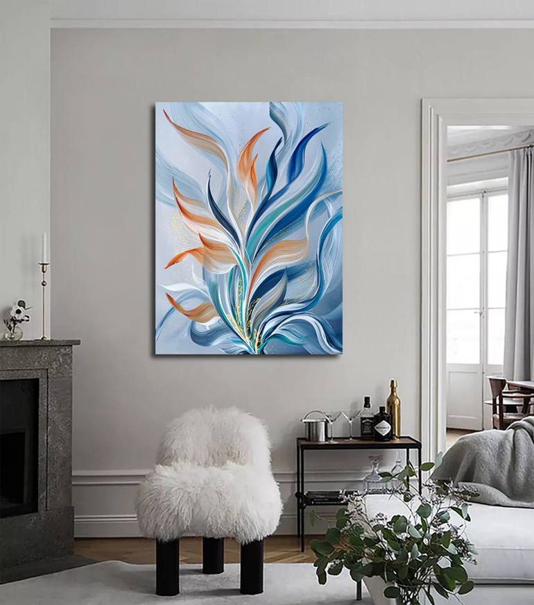 Original Abstract Botanic Painting by Eva Pearl