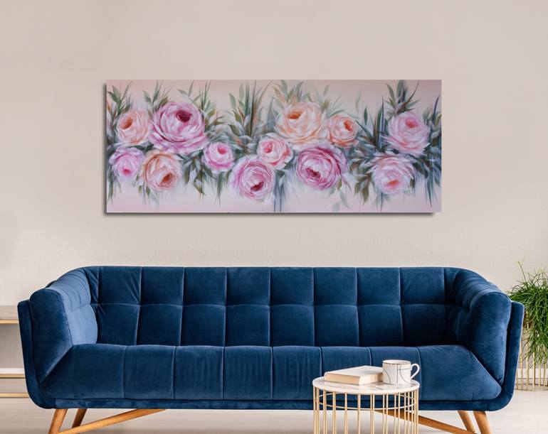 Original Expressionism Floral Painting by Eva Pearl