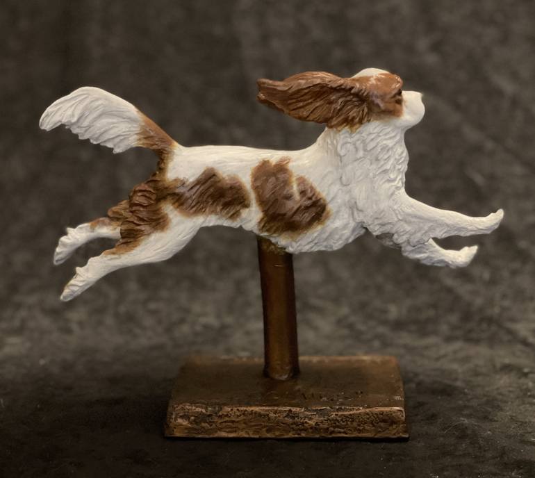 Original Realism Dogs Sculpture by Diana McClaran