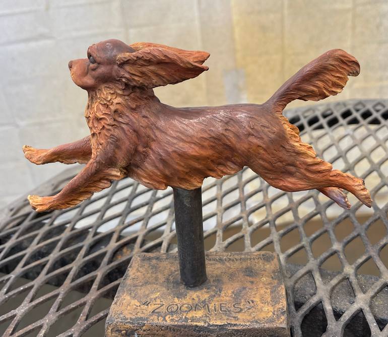 Original Realism Dogs Sculpture by Diana Mcclaran