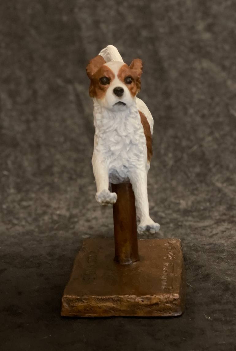 Original Realism Dogs Sculpture by Diana Mcclaran
