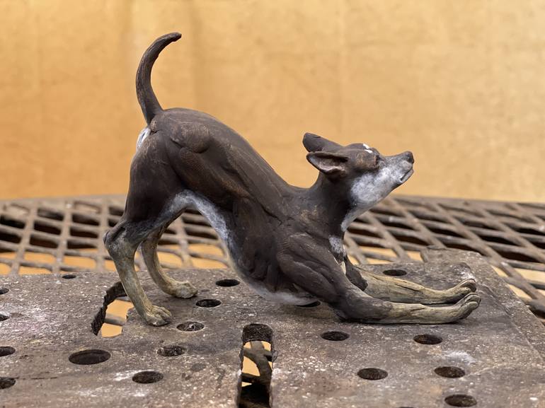 Original Figurative Dogs Sculpture by Diana McClaran