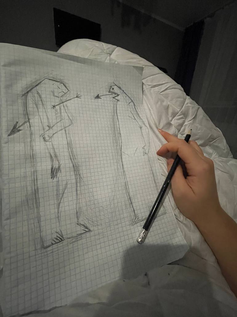 Original Figurative People Drawing by Daria Holub