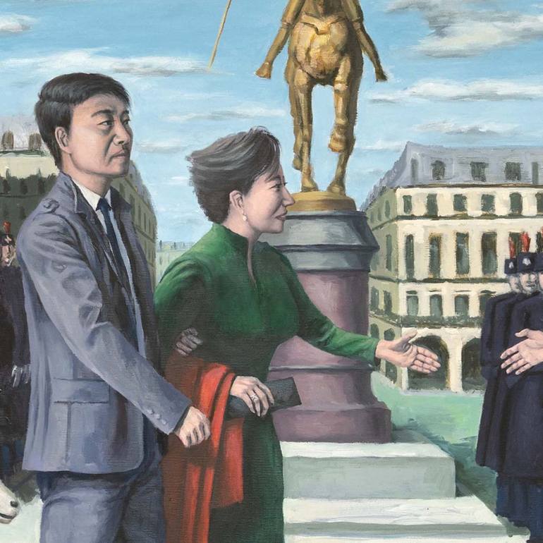 Original Conceptual Political Painting by Quentin Liu