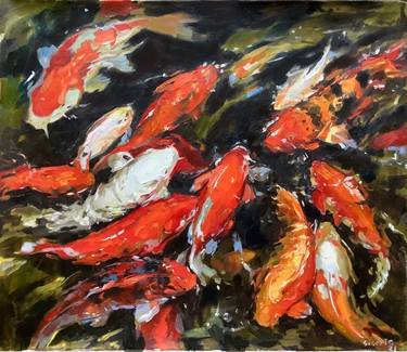 Original Impressionism Fish Paintings by Elena Utkina