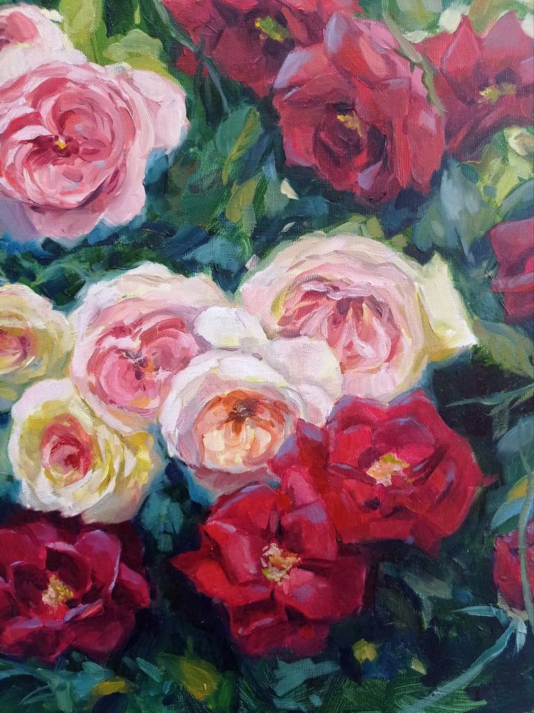 Original Impressionism Floral Painting by Elena Utkina