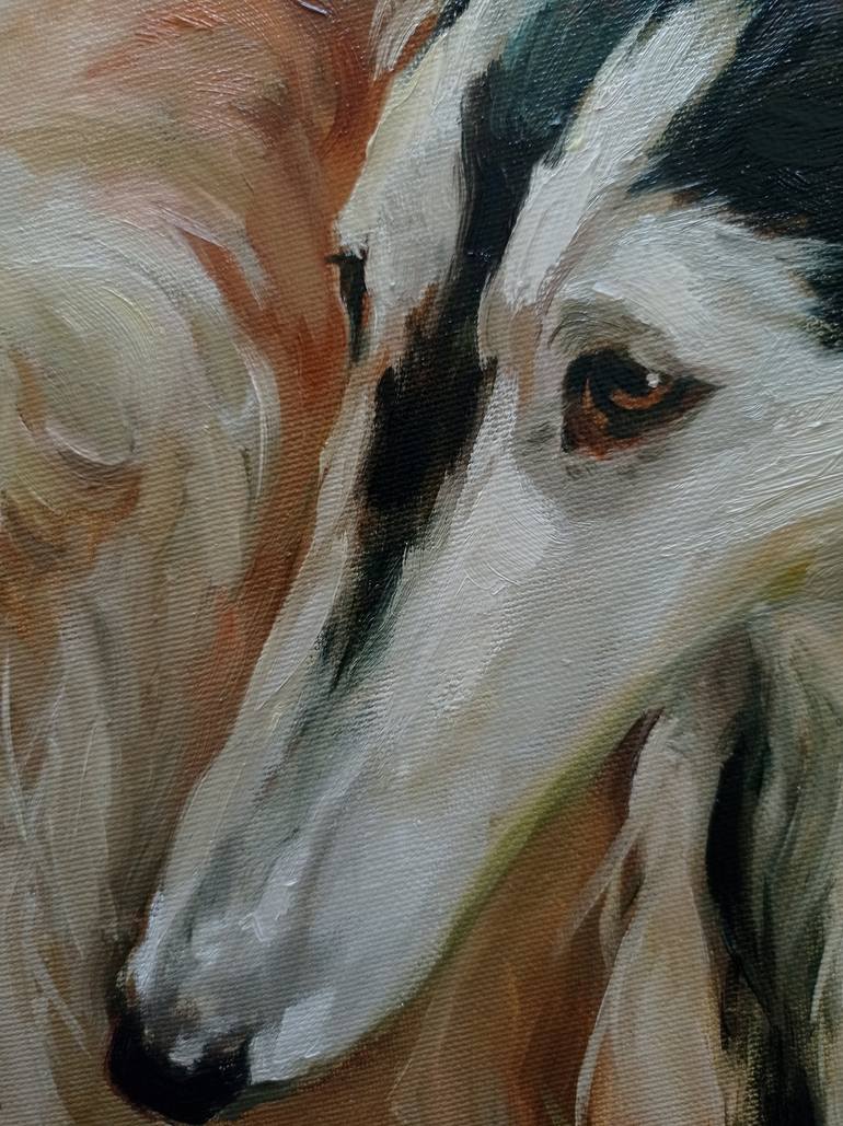 Original Impressionism Dogs Painting by Elena Utkina