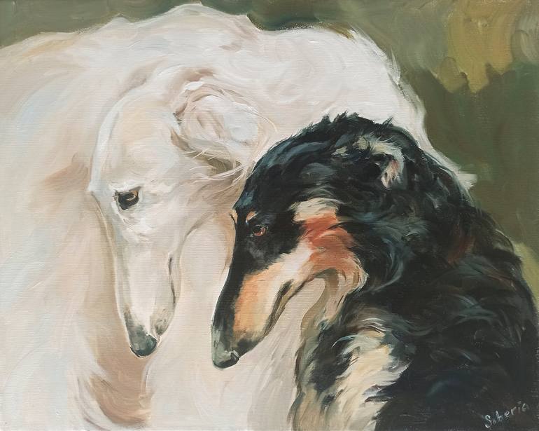 Man's best friends Painting by Elena Utkina | Saatchi Art