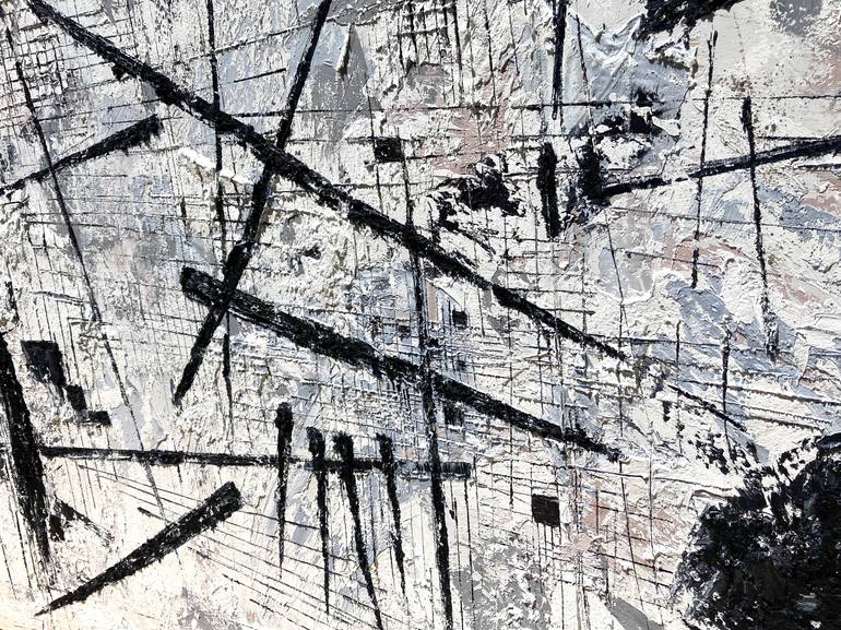 Original Black & White Abstract Painting by Matthias Lupri