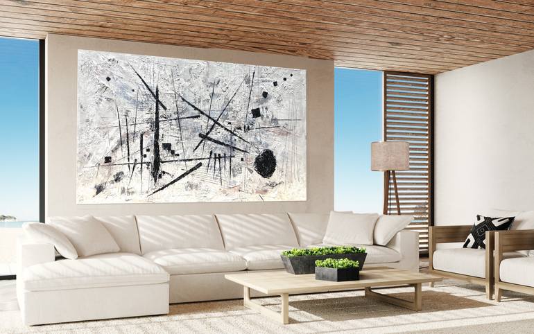 Original Black & White Abstract Painting by Matthias Lupri