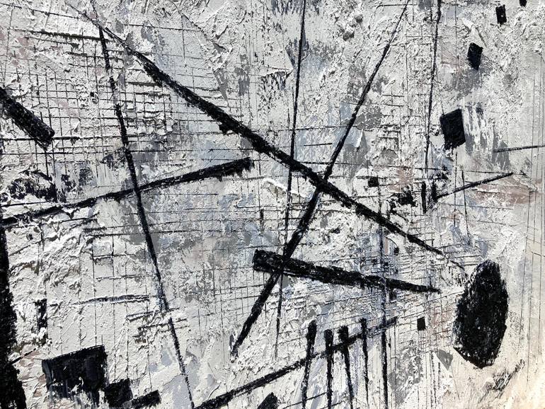 Original Black & White Abstract Painting by Matthias Lupri