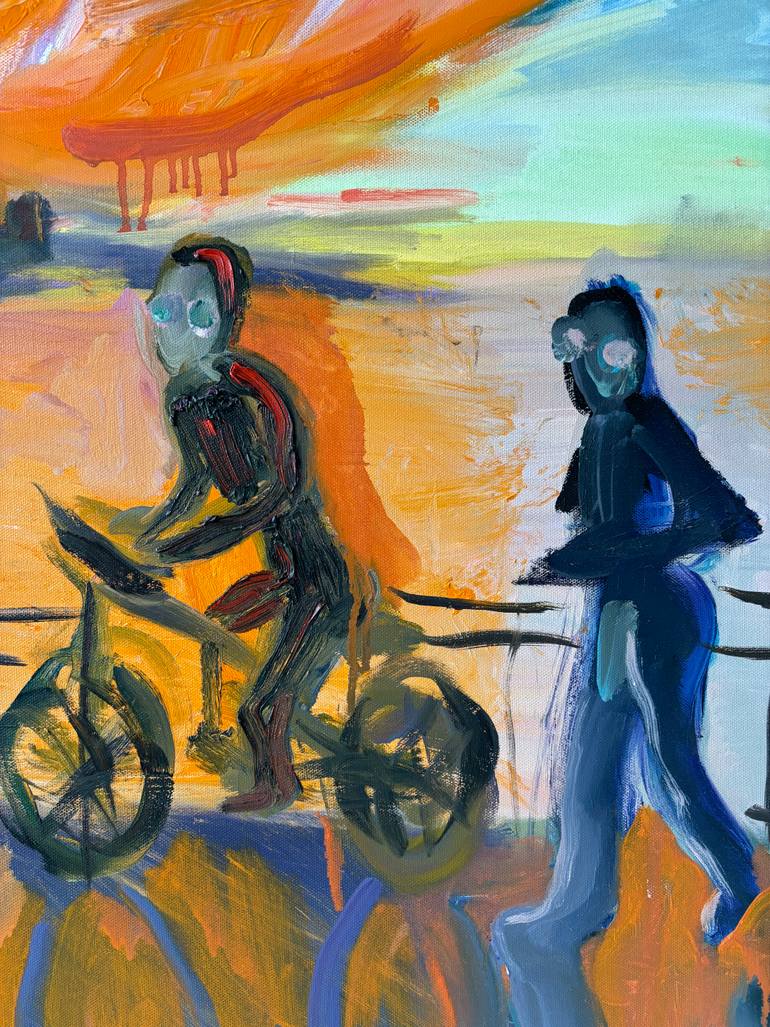 Original Abstract Expressionism Transportation Painting by Varvara Tsepkova