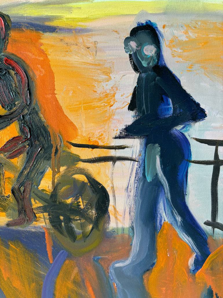 Original Abstract Expressionism Transportation Painting by Varvara Tsepkova
