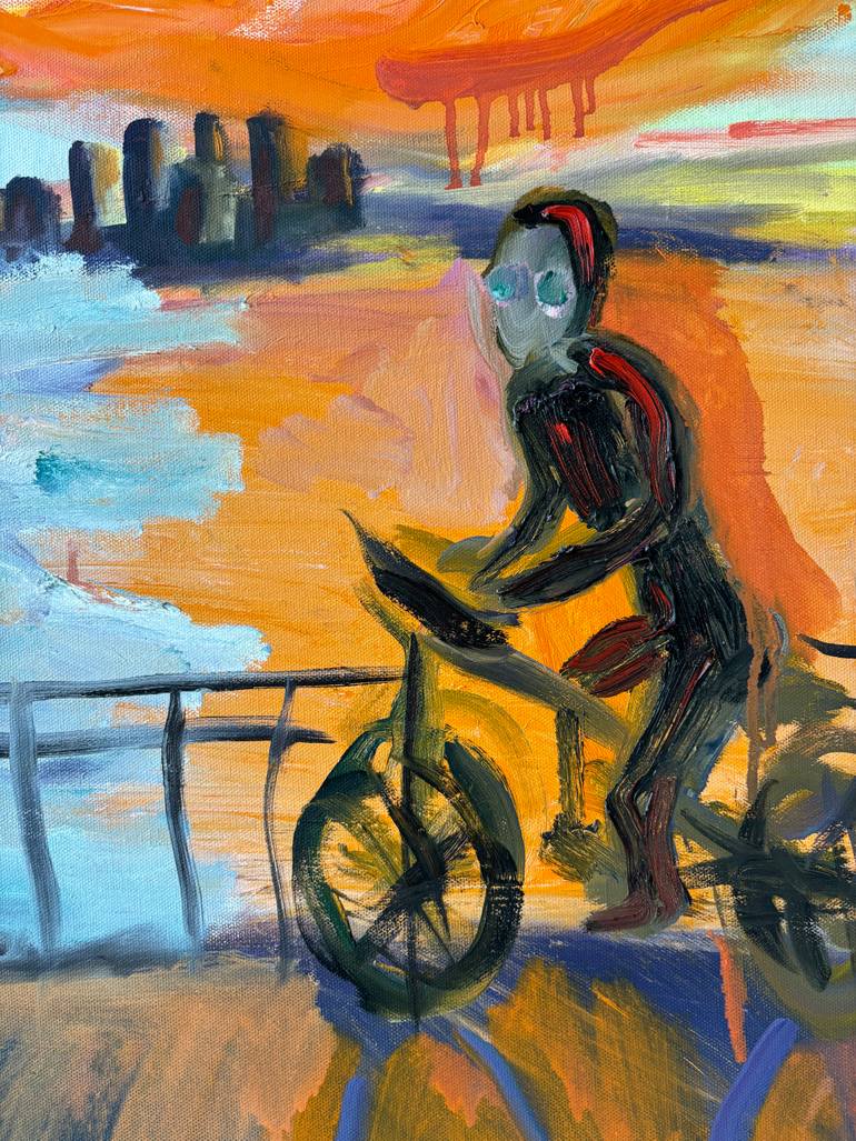 Original Abstract Expressionism Transportation Painting by Varvara Tsepkova