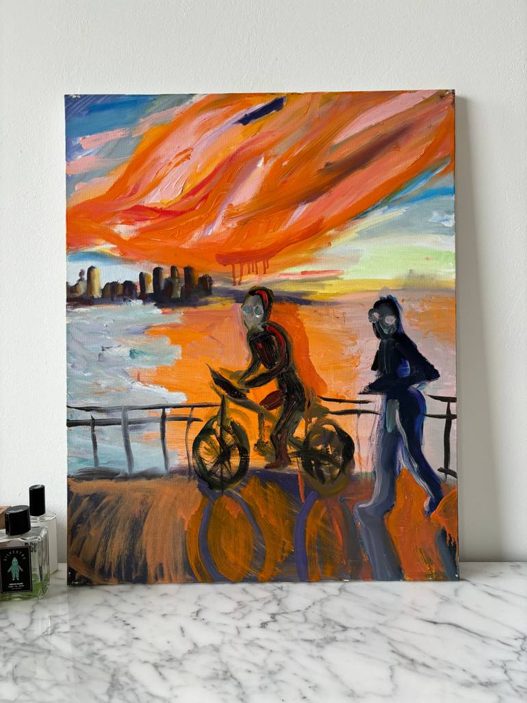 Original Abstract Expressionism Transportation Painting by Varvara Tsepkova