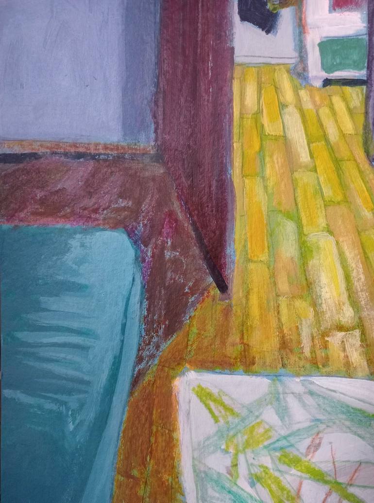 Original Abstract Expressionism Interiors Painting by Luigi Iona