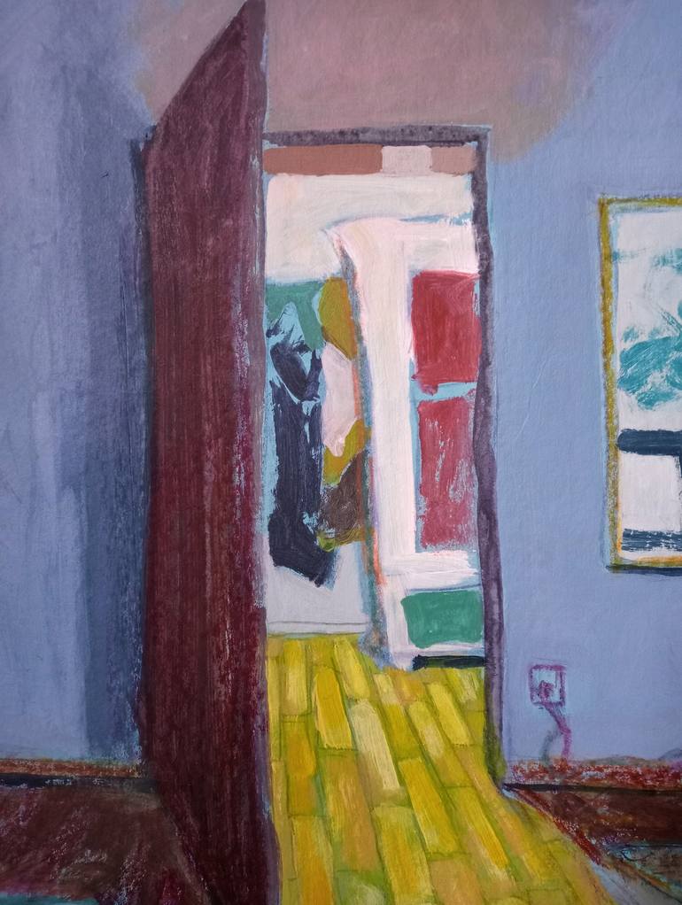 Original Abstract Expressionism Interiors Painting by Luigi Iona