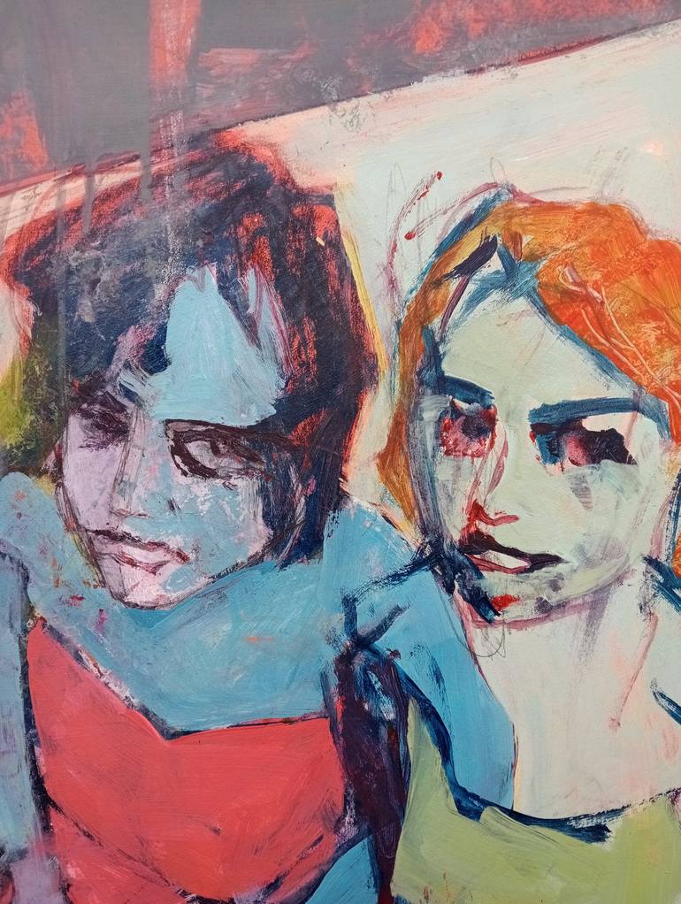 Original Abstract Expressionism Women Painting by Luigi Iona