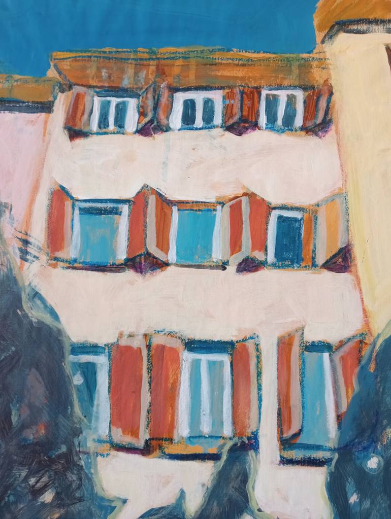 Original Abstract Expressionism Cities Painting by Luigi Iona