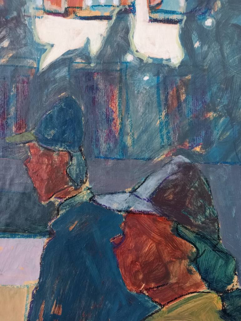 Original Abstract Expressionism Cities Painting by Luigi Iona