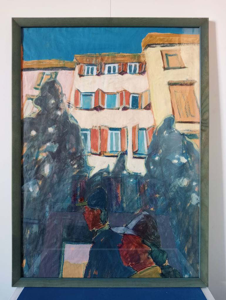 Original Abstract Expressionism Cities Painting by Luigi Iona