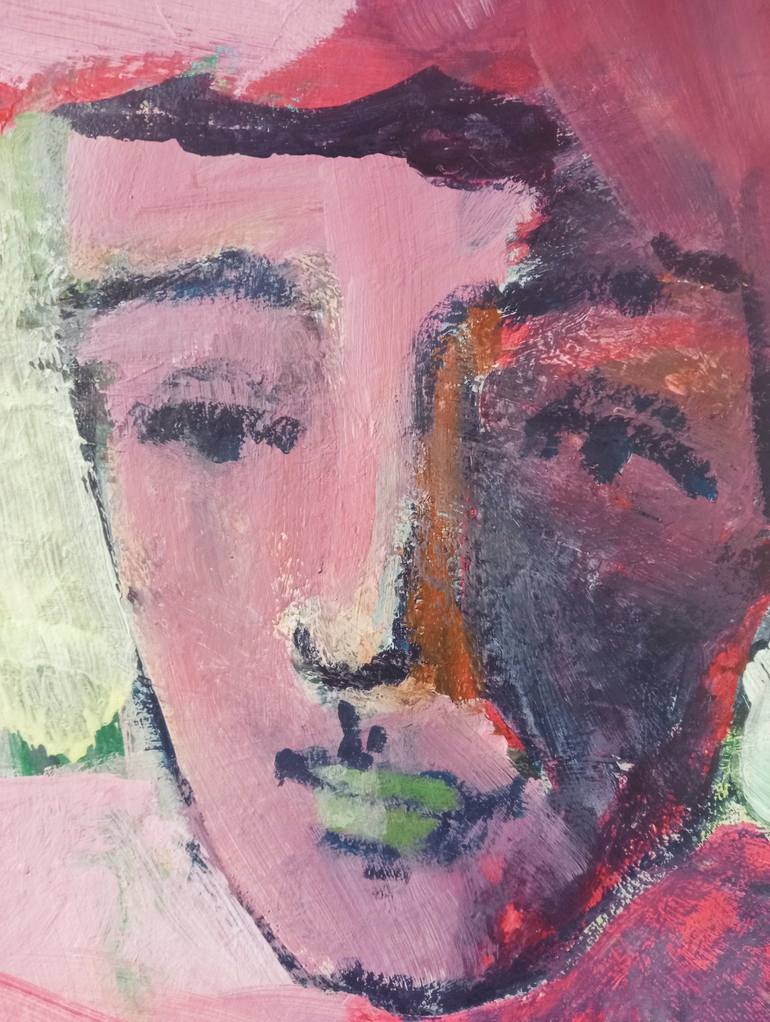 Original Abstract Expressionism Portrait Painting by Luigi Iona