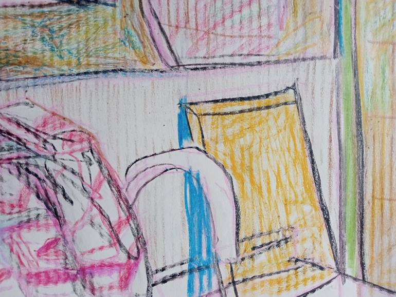 Original Abstract Expressionism Interiors Drawing by Luigi Iona